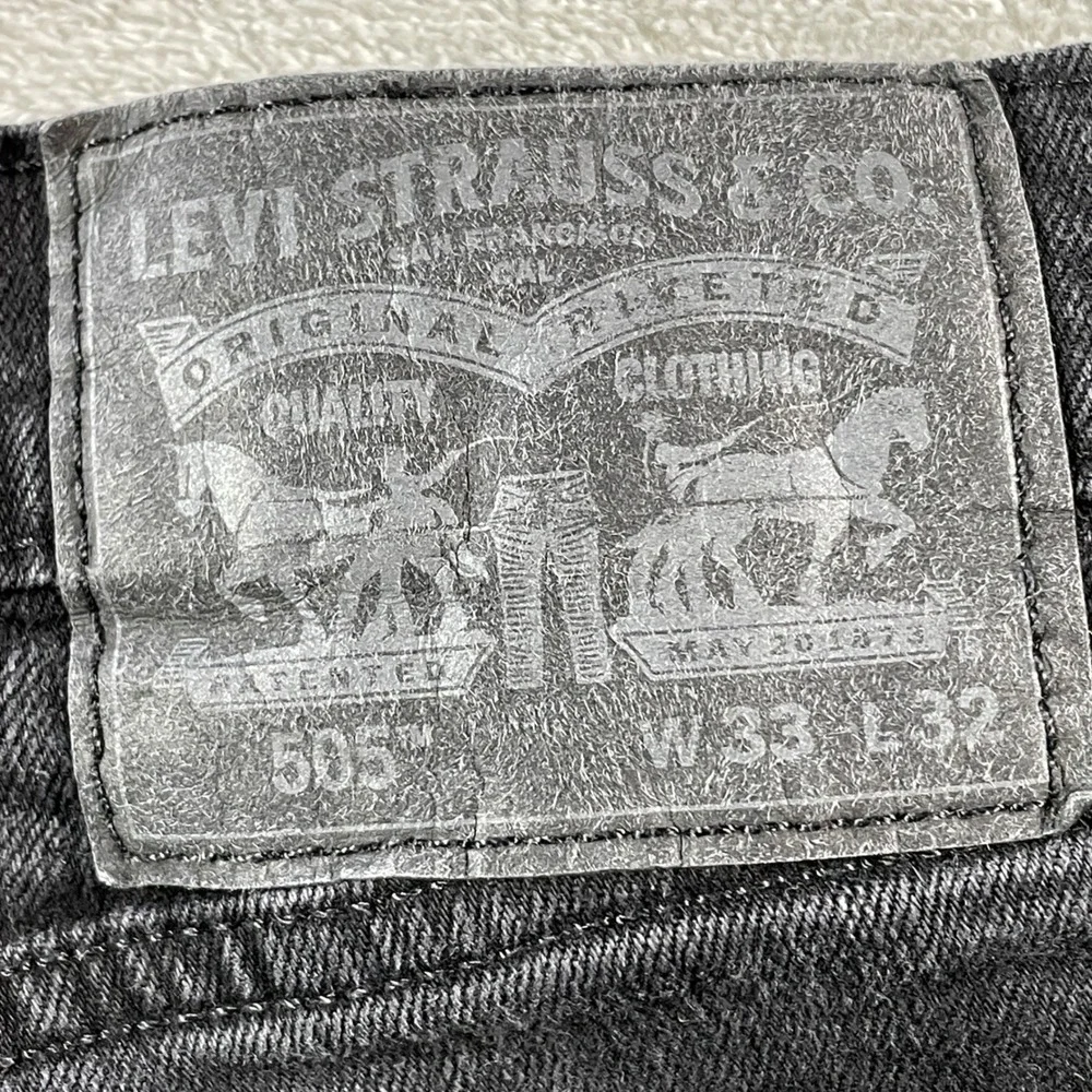 Levis Jeans 505 Mens W33 L32 Black Straight Denim Punk Grunge‎ Rock 31x29